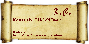 Kossuth Ciklámen névjegykártya